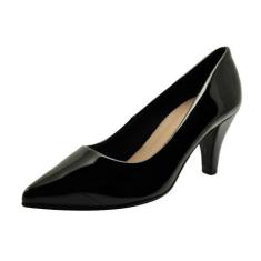 Scarpin Salto Baixo Fino Luiza Sobreira Verniz Preto Mod. 2223, 37