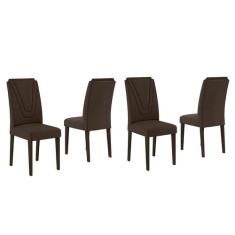 Conjunto 4 Cadeiras Lima Imbuia/ Marrom - Moveis Arapongas