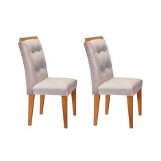 Cadeira Sala de Jantar Imperatriz Kit 2 Un Imbuia/Veludo Creme - Rufato
