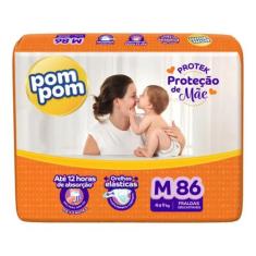 Fralda Pom Pom Derma Protek Hiper 1 Pacote Tamanho M C/ 86 unidades