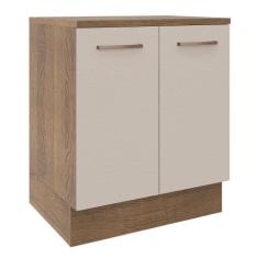 Balcão De Cozinha 70 Cm 2 Portas Agata Madesa Rustic/crema