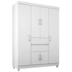 Guarda Roupa Casal 6 Portas 62020 Branco Rosa Flex Demobile