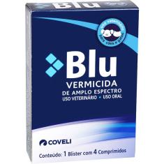 Vermífugo Coveli Blu para Cães e Gatos - 4 Comprimidos