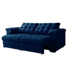 Sofá Retrátil e Reclinável Bipartido 3 Lugares 2,30m Suede Veludo Coliseu Selmer