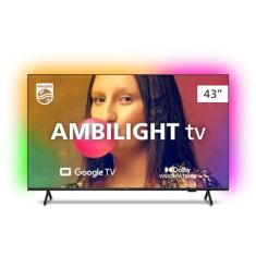 Smart TV Philips Ambilight 43" 4K 43PUG7908/78, Google TV, Comando de Voz, Dolby Vision/Atmos, VRR/ALLM, Bluetooth