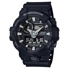 Casio Relógio masculino G-shock Ana Digi All Black, resistente à água de 200 metros com dia e data GA-700-1B, Preto, esportivo
