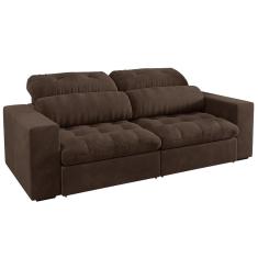 Sofá Retrátil E Reclinável 3 Lugares 200cm Viena A12 Suede Marrom