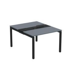 Mesa Plataforma Dupla com Pé de Aço para Coworking 120X140/2P PDC12/14/2P Grafito/Preto