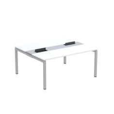 Mesa Plataforma Dupla com Pé de Aço para Coworking 160X140/2P PDC16/14/2P Branco/Cinza