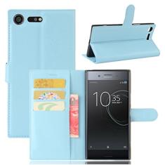 Capa premium para SONY Xperia XZ, capa carteira flip de couro PU premium com compartimento para cartão, suporte e fecho magnético [capa interna à prova de choque de TPU] Compatível com SONY Xperia XZ