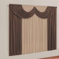 Cortina Montreal 3 Mts Em Malha Janela Sala Quarto Tabaco