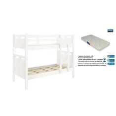 Beliche Fênix Jaspe Branco Versátil Vira 2 Camas Com Colchão Solteiro 