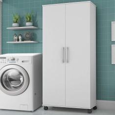 Armário Multiuso 2 Portas com Rodízios Arezzo J&A Móveis Branco
