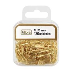 Clips 28mm Dourado 120 Unidades - Tilibra, Única, Único