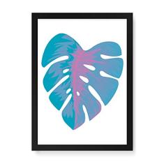 Arte Maníacos Quadro Decorativo Costela de Adão Azul - 23x16,25cm (Moldura caixa em laca preta)