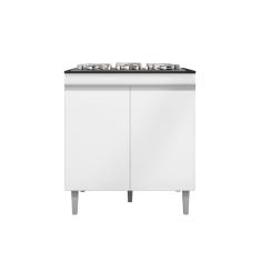 Balcão Cozinha Andréia Para Cooktop 4 ou 5 Bocas Com Pés 2 Portas Bco - AJL Móveis