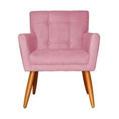 Poltrona Decorativa Onix Suede Rosa - DS Estofados - Estopar