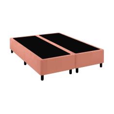 Base Cama Box Premium Queen Comum Rosa