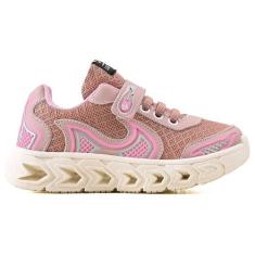 Tenis Infantil Casual Jogger Meninas Escolar Basico - LIGHT, 28, Rosa