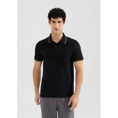 Camisa Polo Básica Masculina Em Malha Piquet - Hering, G, Preto