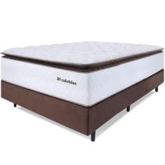 Cama Box Colchão com Molas Ensacadas Casal Alto Premium Sleep Marrom 1