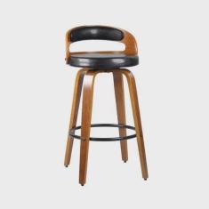 Banqueta para Cozinha Alta Giratória Madeira Roma