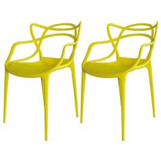 Kit 02 Cadeiras Decorativa Amsterdam Amarelo Facthus