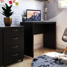 Mesa Reta Natus 40mm 100 Cm 42 Cm Bramov Móveis Preto