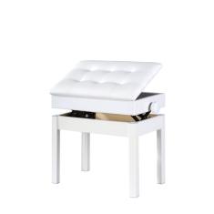 Banqueta Branca,Banco De Piano,Teclado C/Ajuste Altura,Baú