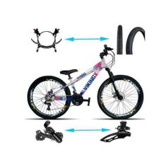Bicicleta Viking Aro 26 TuffX25/30 Vmaxx Freio Hidráulico 21V Prata Az