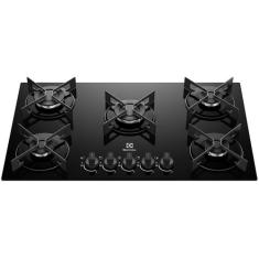 Cooktop 5 Bocas a Gás Electrolux Mesa de Vidro Efficient Grade de Aço 