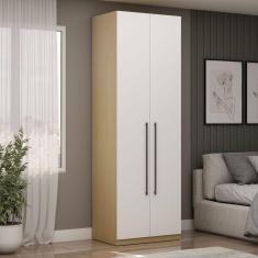 Guarda-Roupa Modulado 2 Portas com Cabideiro 100% MDF Infinity Savana/Branco