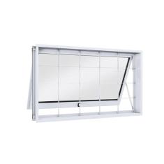 Janela de Aço Maxim-Ar 60x80cm com Grade Quadrada Facilita Lucasa Branco