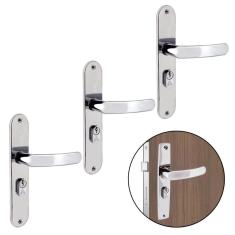 Fechadura Para Porta Externa Perfil Aredondado Aço Inox 06Un