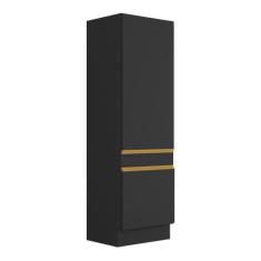Paneleiro 2 Portas 62cm com Rodapé Veneza Multimóveis V2119, Preto/Dou