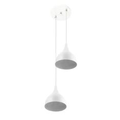 Lustre Pendente Aluminio Gota Duplo 21cm Branco - MARRYLUZ