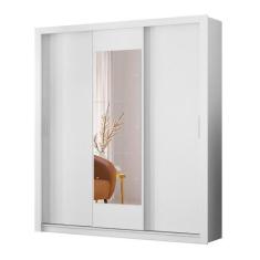 Guarda Roupa Casal 3 Portas Vero c/ Espelho 32270 Branco Demóbile