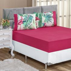 Jogo De Cama Micropercal 200 Fios Naturale Queen 03 Peças - Flamingo