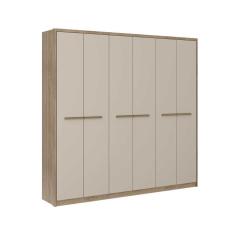 Guarda Roupa Casal 6 Portas E 3 Gavetas Belmont 1154 Noce-off White - Carraro