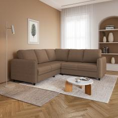 Sofá De Canto Orquídea 5 Lugares Em Linho Cabecasa Madeiramadeira Castor