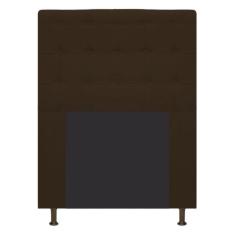 Cabeceira Estofada Dama 90 cm Solteiro Com Botonê Suede Marrom - Doce 