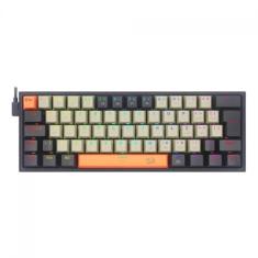 TECLADO MECANICO GAMER FIZZ RGB LARANJA CINZA E PRETO SWITCH MARROM