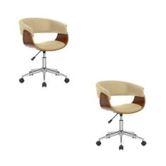 Kit 2 Cadeiras Escritório Diretor Giratória Regulável material sintéti