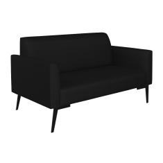 Sofá Namoradeira Pés Villach Marisa Veludo Preto D03 - D'Rossi