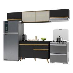 Armário De Cozinha Compacta 260cm Multimóveis V3698/dourado