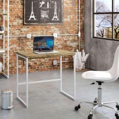 escrivaninha studio carvalho e branca 80 cm