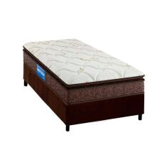 Cama Box Solteiro: Colchão Espuma D33 Probel Guarda Costas Plus + Base CRC Suede Brown(88x188)