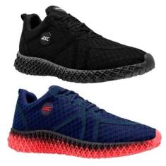 Kit 2 Tênis Ascension Masculino Esportivo Macio Dia a Dia-Masculino