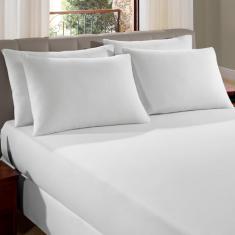 Lençol Casal Liso Com Elástico Malha 100% Algodão Premium Pent Branco