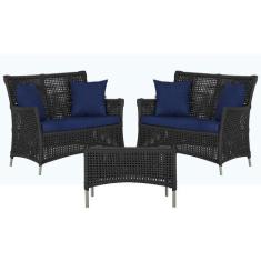 2 Sofás Área e Mesa Igapó Alumínio Pintura Fendi Corda Náutica Estofad